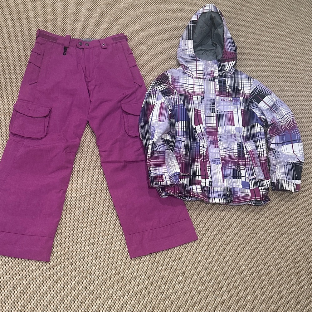 686 Kids Matching Set - Purple and Plaid